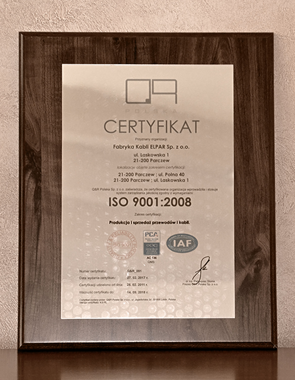 CERTYFIKAT ISO 9001:2008